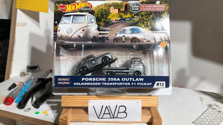 7 vw t1 teamtransport #13 Porsche 356 Hot Wheels VAVB nieuw, Hobby en Vrije tijd, Modelauto's | Overige schalen, Nieuw, Auto, Ophalen of Verzenden