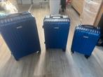 3 delige blauwe kofferset Michelino, Sieraden, Tassen en Uiterlijk, Koffers, Wieltjes, 50 tot 60 cm, Hard kunststof, 45 tot 55 cm