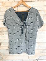 Elsewhere top met knoop blauw/grijs, maat M - NP 69,95, Kleding | Dames, Maat 38/40 (M), Blauw, Nieuw, Ophalen of Verzenden