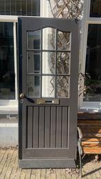 Massief houten voordeur met slot, Ophalen, Gebruikt, 80 tot 100 cm, 215 cm of meer
