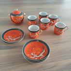 6x retro eierschaalporseleinen kop en schotels uit 1965., Huis en Inrichting, Keuken | Servies, Ophalen of Verzenden, Gebruikt