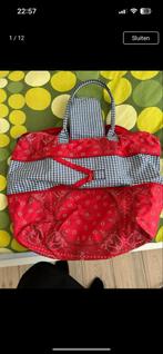 Rode en blauwe handtas, Sieraden, Tassen en Uiterlijk, Tassen | Damestassen, Ophalen, Zo goed als nieuw, Rood, Handtas