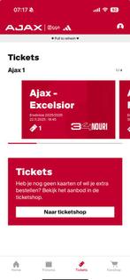 2 kaarten ajax excelcior f side, Tickets en Kaartjes, Twee personen