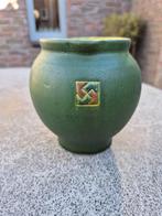 Groen geglazuurde kan Mobach met decor op de buik +/- 1910, Antiek en Kunst, Antiek | Keramiek en Aardewerk, Ophalen of Verzenden