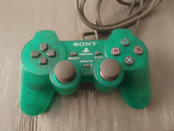 Transparent green. Ps 1 joystick.  Dualshock beschikbaar voor biedingen