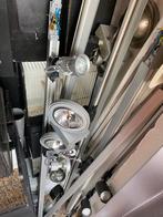 Lampen spotjes op rails, Huis en Inrichting, Gebruikt, Metaal of Aluminium, Ophalen of Verzenden, Led