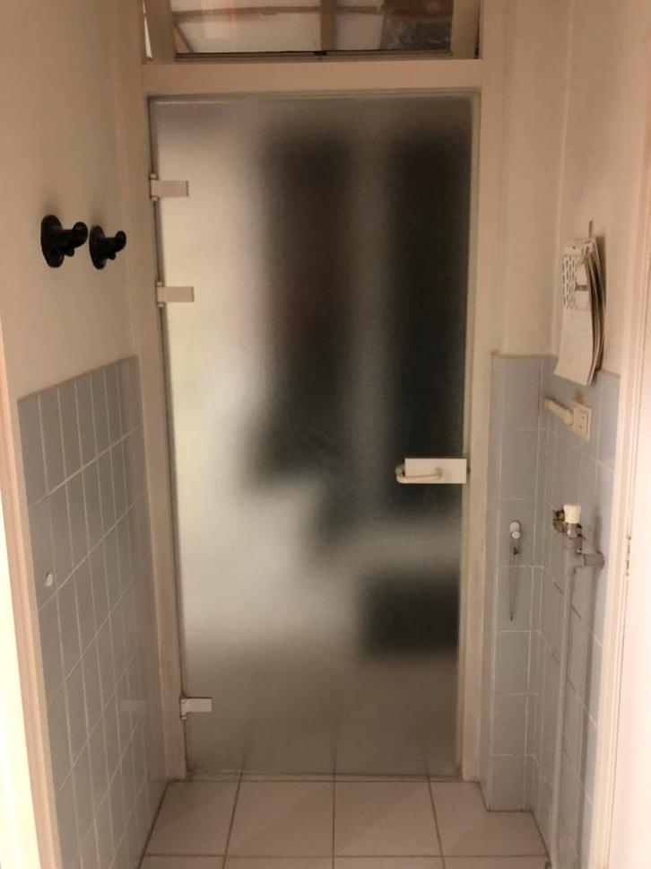 Binnendeur van gehard glas. 213 hoog, 92,5 breed., Doe-het-zelf en Verbouw, Deuren en Horren, Gebruikt, Binnendeur, 200 tot 215 cm