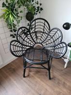 Zwarte rotan fauteuil stoel, Huis en Inrichting, Fauteuils, Ophalen, Gebruikt, Minder dan 75 cm, Riet of Rotan