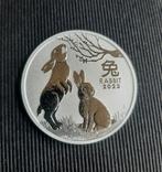 1 oz Zilver LUNAR III RABBIT 2023., Postzegels en Munten, Ophalen of Verzenden, Zilver