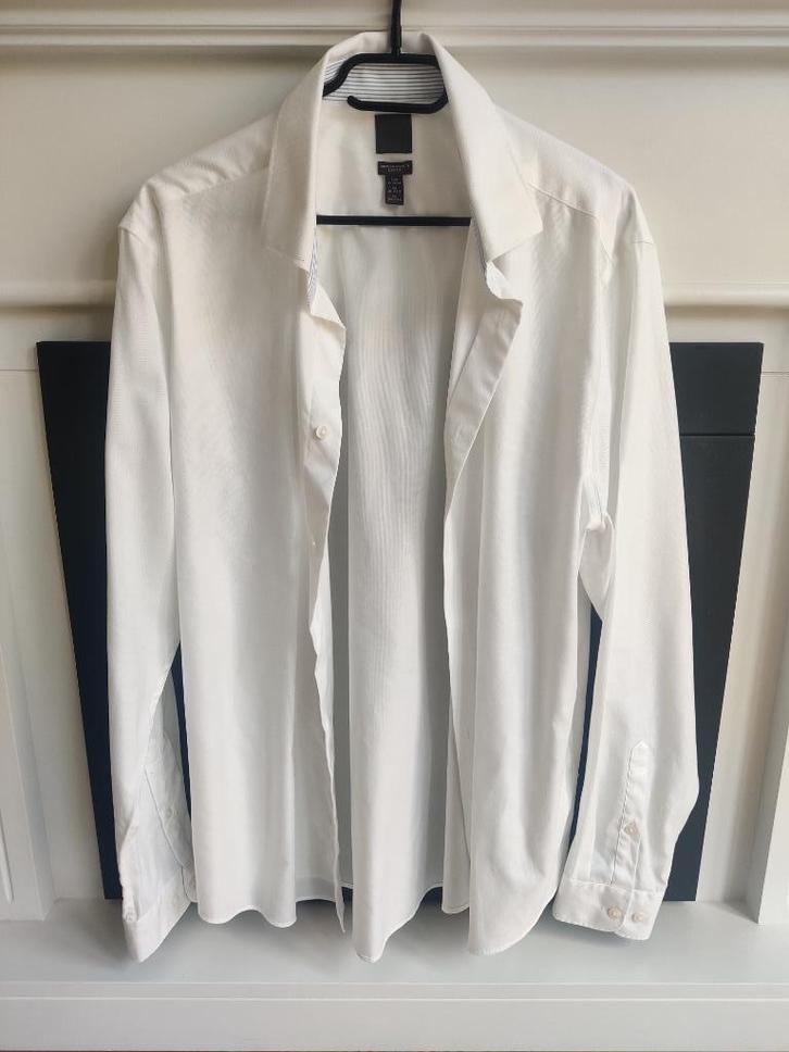 H&M slim fit overhemd wit maat XL 43/44, Kleding | Heren, Overhemden, Zo goed als nieuw, Halswijdte 43/44 (XL), Wit, Ophalen of Verzenden