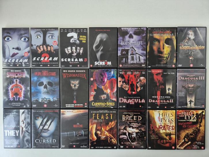 Wes Craven Collectie - 21 Titels, Cd's en Dvd's, Dvd's | Horror, Zo goed als nieuw, Overige genres, Vanaf 16 jaar, Ophalen of Verzenden