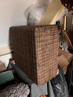 Rieten bijzettafel, Huis en Inrichting, Tafels | Bijzettafels, Gebruikt, Vierkant, 55 tot 75 cm, Landelijk