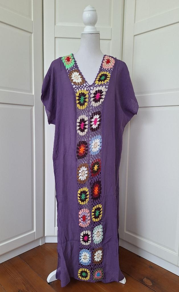 Nieuwe paarse dunne hippie ibiza crochet jurk, maat XXL, Kleding | Dames, Jurken, Nieuw, Maat 46/48 (XL) of groter, Paars, Onder de knie