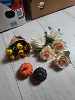 Decoratie Set: Bloemen en Pompoenen, Huis en Inrichting, Ophalen of Verzenden, Zo goed als nieuw, Binnen