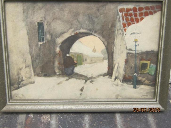 Aquarel YPE Wenning, 26-9-1879.,v/d WINTERPOORT, Info gezoch, Huis en Inrichting, Woonaccessoires | Schilderijen, Tekeningen en Foto's