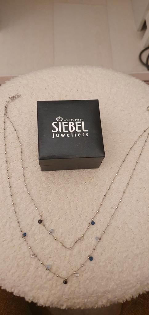 Zilveren Siebel Juweliers Ketting met Zirkonia, Kleding | Dames, Hoeden en Petten, Zo goed als nieuw, Ophalen of Verzenden