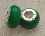 Groot-gat bedel met groene jade, Want 18 Hoogvliet, Adorabeads, Nieuw, 4 bedels of meer