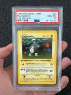 Pokémon PSA 10 1st edition Magnemite #53 Base set, Ophalen of Verzenden, Zo goed als nieuw, Losse kaart, Foil