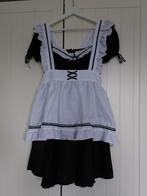 Zwart witte maid jurk/kostuum, Maat 38/40 (M), Verzenden, Zwart, Nieuw