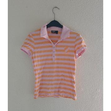 Roze/ oranje gestreept polo shirt van Esprit Sports maat 38 beschikbaar voor biedingen