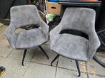 2 Mosgroene Luxe Eetkamerstoelen met Draaifunctie, Ophalen of Verzenden