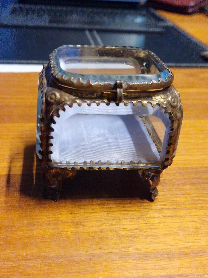 Antiek Glazen Sieraden/Bruidsdoosje Jaren 20, Antiek en Kunst, Antiek | Glas en Kristal, Ophalen of Verzenden