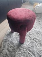 Burgundy/bordeauxrood Poef, Ophalen, Rond, Minder dan 50 cm, Minder dan 50 cm