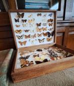 Bruin houten kistje met vlinders, Ophalen of Verzenden