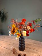 Herfst Kunstboeket met Stenen Vaas, Ophalen of Verzenden, Nieuw, Oranje, 50 tot 75 cm