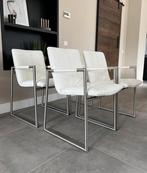 Vier wit leder Henders & Hazel “the Frame” design stoelen., Huis en Inrichting, Stoelen, Ophalen, Wit, Henders en Hazel, Zo goed als nieuw