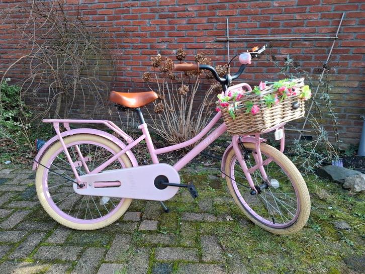 Fiets 20 inch Spirit Diva roze met mand en bloemen, Fietsen en Brommers, Fietsen | Kinderfietsjes, Gebruikt, 20 inch of meer, Ophalen
