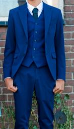 Blauw tweedelig pak - slim fit, Ophalen of Verzenden, Zo goed als nieuw, Overige kleuren, Trouwpak