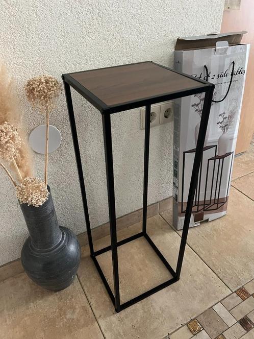 sidetable plantentafel Nieuw 2 stuks 60 cm H zwart metaal en, Huis en Inrichting, Woonaccessoires | Zuilen en Pilaren, Nieuw, Ophalen of Verzenden