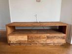 teakhouten TV meubel, Ophalen, 100 tot 150 cm, Teakhout, Zo goed als nieuw