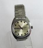 Vintage SLAVA mechanisch horloge met kalender, USSR 1970s., Ophalen of Verzenden, Staal, Overige merken, 1960 of later