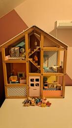 Hema Houten Poppenhuis met Bewoners, Kinderen en Baby's, Speelgoed | Poppenhuizen, Ophalen, Gebruikt, Poppenhuis
