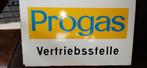 EMAILLE REKLAME BORD GAS PROGAS, Antiek en Kunst, Antiek | Emaille, Ophalen of Verzenden