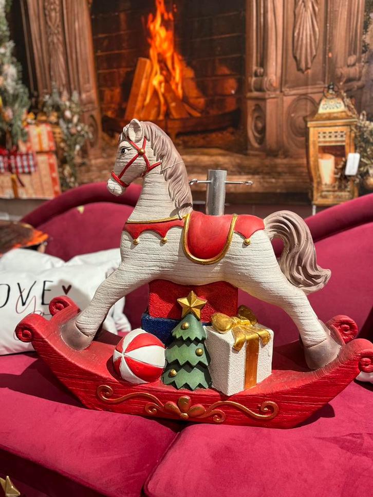 Clayre & Eef Kerstboom Standaard Hobbelpaard 73x21x61 cm, Diversen, Kerst, Zo goed als nieuw, Ophalen of Verzenden