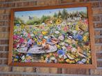Mooie geplakte puzzel in lijst, Huis en Inrichting, Woonaccessoires | Lijsten, Gebruikt, 50 tot 75 cm, Ophalen of Verzenden, 75 tot 100 cm