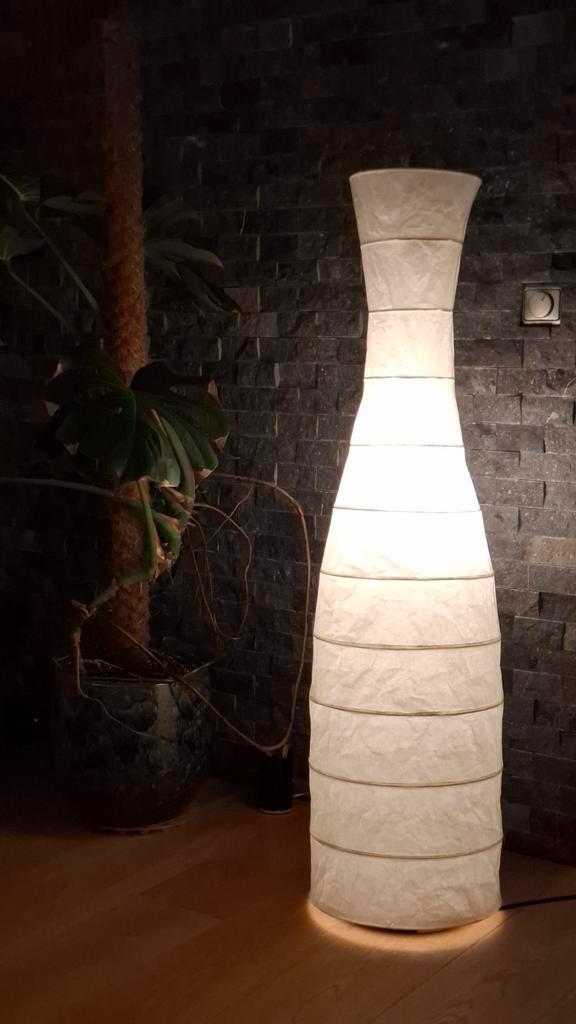 IKEA 'Storm' Rijstpapier Vloerlamp, Huis en Inrichting, Lampen | Vloerlampen, Zo goed als nieuw, 100 tot 150 cm, Stof, Ophalen