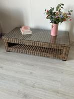 Salontafel met glasplaat, Huis en Inrichting, Ophalen, Gebruikt, 100 tot 150 cm, Rechthoekig