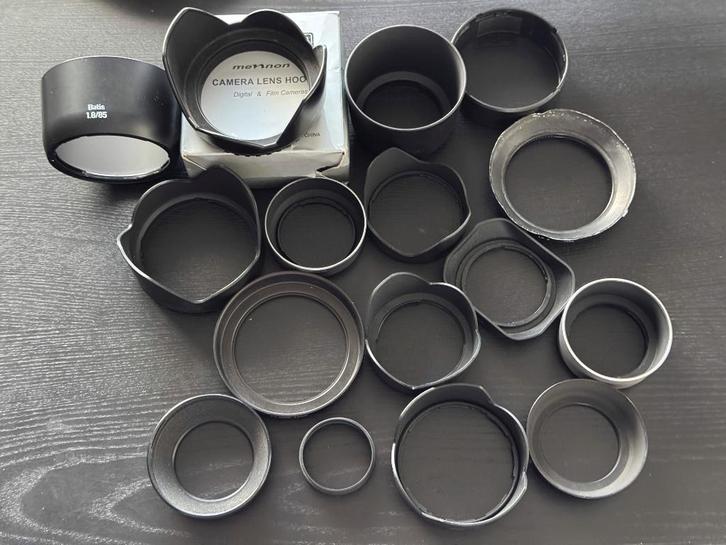 Diverse zonnekappen (zie tekst), Audio, Tv en Foto, Fotografie | Filters, Gebruikt, Overige typen, 50 tot 60 mm, Overige merken
