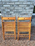 Twee houten stoelen (inklapbaar), Huis en Inrichting, Ophalen of Verzenden, Zo goed als nieuw, Hout