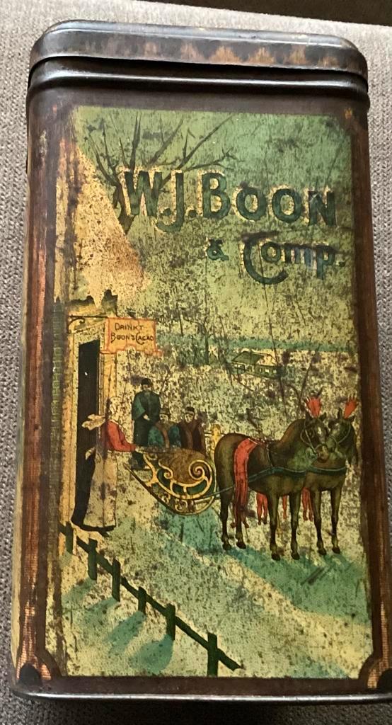 Antiek Boon’s Cacao blik W.J.Boon &Comp.Wormerveer,1/2 kilo, Verzamelen, Blikken, Gebruikt, Overige, Overige merken, Ophalen of Verzenden