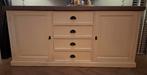 Landelijk dressoir, met vergrijsd houtenblad,crèmekleurig,, Ophalen, Gebruikt, 50 tot 75 cm, 150 tot 200 cm