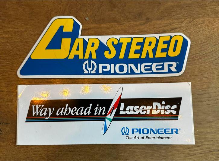 Vintage Pioneer Stickers - Car Stereo & LaserDisc, Auto diversen, Autostickers, Ophalen of Verzenden
