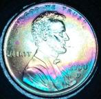 Toned Lincoln Cent 2000 D, Ophalen of Verzenden, Noord-Amerika, Losse munt