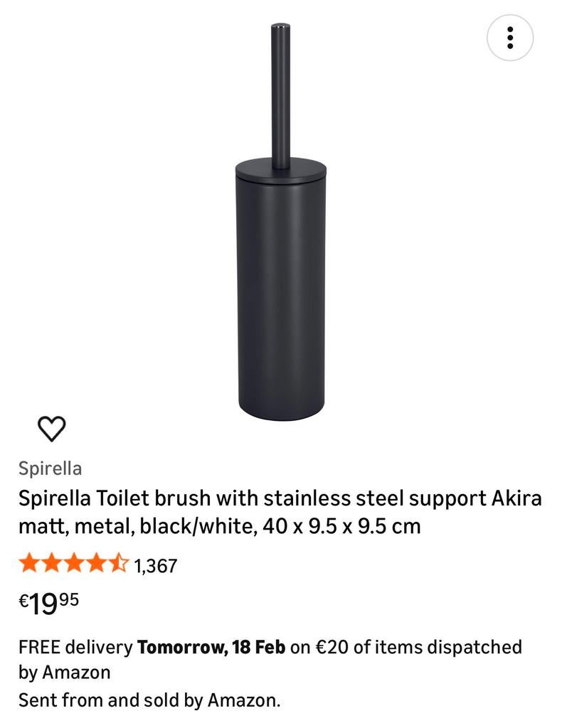 Spirella gloednieuw toiletborstel, zwart, Ophalen of Verzenden, Zo goed als nieuw, Zwart