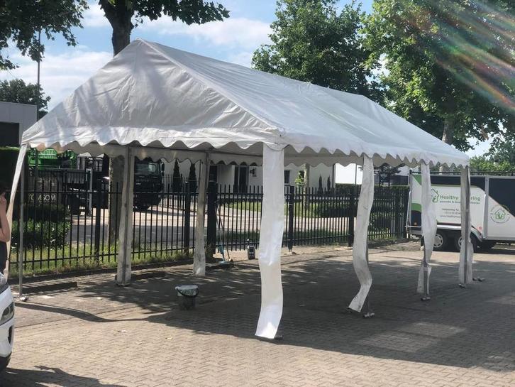 Partytent 4x6m PVC + optie Ondervloer, Tuin en Terras, Partytenten, Zo goed als nieuw, Partytent, 2 meter of meer, 5 tot 8 meter