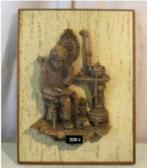 Mooi Wandbeeld - Man bij de Kachel' - 41x31, Ophalen of Verzenden